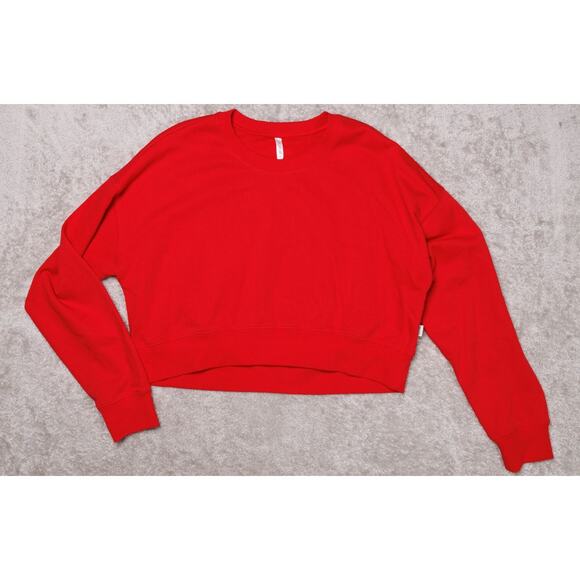 Fabletics Year Round Red Terry Cropped Sweatshirt Womens Size XL - Picture 1 of 7